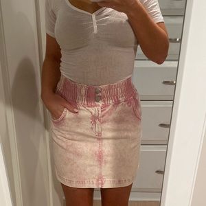 BDG Acid Wash Pink Denim Skirt
